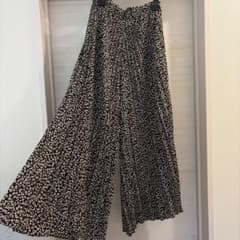 レオパード ヒョウ柄 プリーツワイドパンツ イージーパンツ M 38のサムネイル