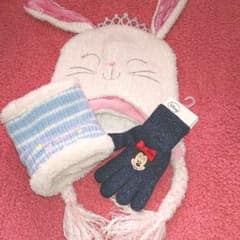 値下げ　冬物　3点セット♥　うさぎ、ミニーマウスのサムネイル