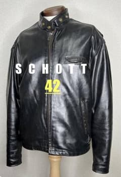 ⑧schott【42】641米国製◇革ジャンninjaハーレーgpzショベル - メルカリ