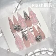 【翌日発送】即購入OK　現品ネイルチップ　ギャル　クロム　y2k シズニルックのサムネイル