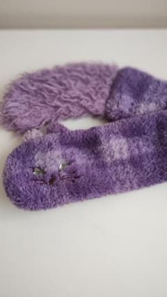 ANNA SUI mini 猫モチーフ ファーマフラー パープルのサムネイル