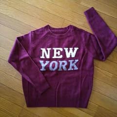 BALEさま専用  NY.ロゴ ボルドー ニットのサムネイル
