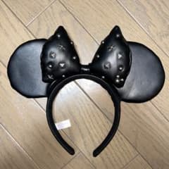 ミニー カチューシャ 黒 レザーのサムネイル