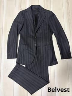 Belvest for BEAMS スーツ ブラックストライプ 42 - メルカリ