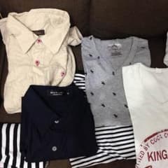シャツ等6点セット 夏服激安 美品 送料無料 麻 Tシャツ 7部丈 ネイビーのサムネイル