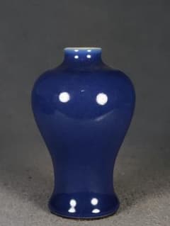 Qing Dynasty, Qianlong Year Plum Vase, Blue Glaze, Bottle, Ceramic, Antique Art, Ex-Household Collection