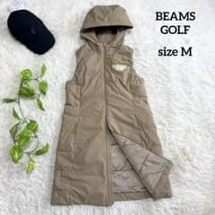 ビームスゴルフ】美品 ダウンワンピース ロングベスト 中綿 ベージュ M