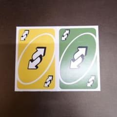 最終　クレジットカード　スキン　ステッカー　ウノ UNO リバース 2枚セットのサムネイル