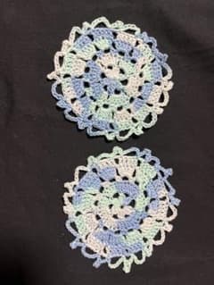 手作りコースター 2個 10㎝のサムネイル
