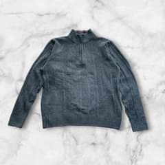PRESTIGE STYLE ニット ハーフジップ セーター メンズ M グレーのサムネイル