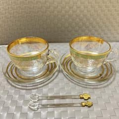 新品 トルコ 耐熱ガラス ティーカップ＆マドラー2個セット セヴィンチ 