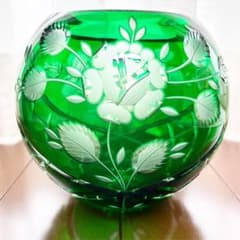 切子　花瓶　ガラス細工