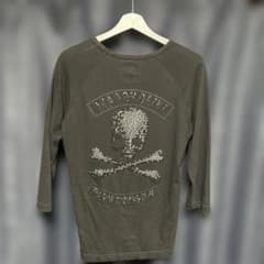 Roen archive y2k roen スタッズスカルtシャツ 長袖カット Roen スカル ラインストーン 7分袖 カットソー Y2KV系 archive - メルカリ
