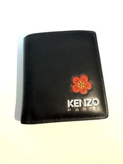 【美品】KENZO ブラック 二つ折り財布 フラワーロゴのサムネイル