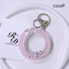 [2334B] 缶バッジ 57mm デコ トレカキーホルダー リボン ハートのサムネイル
