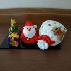 ちりめん細工 クリスマス飾り 置物 4点セット - メルカリ