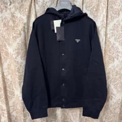新品未使用 PRADA プラダ ロゴ テクニカルコットンフーデッドブルゾン 