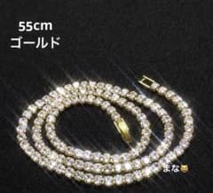 定価23800円【55cm】【ゴールド】5Aジルコニア　テニスチェーンネックレスのサムネイル