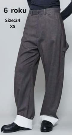 6 ROKU ストライプ ペインターパンツ Size:XＳ（34） 6 ROKU ストライプ ペインターパンツ Size:XS（34） - メルカリ