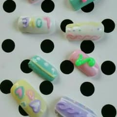 ネイルチップ ☆ ニットネイル 夢かわメルヘン（艶あり） ☆のサムネイル