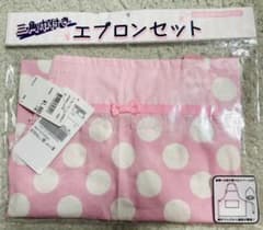 【未使用】三角巾付きかわいいエプロン　　（100〜120）のサムネイル