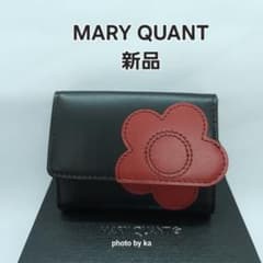 新品 MARY QUANT 折り財布 マリークワント 未使用 ブラック 黒 花柄