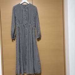 グローバルワーク　ギンガムチェック シャツワンピース ロング丈 長袖のサムネイル