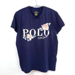 ポロラルフローレン Tシャツ 半袖 フローラル 花柄 ボタニカル ネイビー M