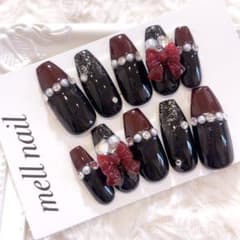 3058 ネイルチップ 量産型 ワンホン フレンチガーリー 韓国 地雷