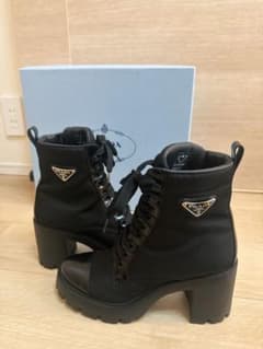 PRADA プラダ Re-Nylon ナイロン レースアップブーツ 黒のサムネイル