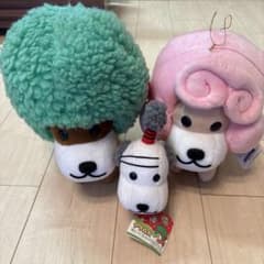 アフロ犬 ぬいぐるみセット 平成レトロ 当時物 アフロ犬ぬいぐるみセット 3種類 平成 当時物 ビック 大の高さ23センチ
