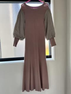 natural couture ピンクニットワンピース バルーンスリーブのサムネイル