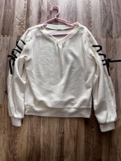 axes femme レースアップ 長袖ニット アイボリーのサムネイル
