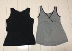 授乳服 タンクトップ 2枚セット・ボーダータンクトップ2枚セット (計4枚)のサムネイル