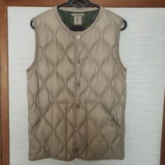 タグ付き新品未使用/TAIONタイオン/ベージュ キルティングダウンベスト