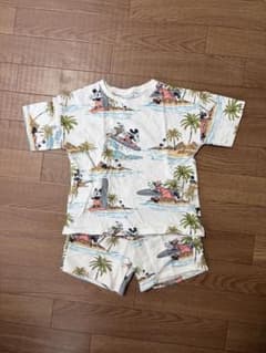 ZARAキッズ　ミッキーマウス ビーチ柄 110cm セットアップ 5y
