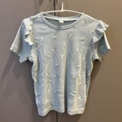 花柄 フリル袖 リブTシャツ110センチのサムネイル
