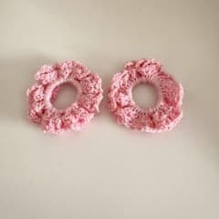 フリル付きピンクミニシュシュ2個セットのサムネイル