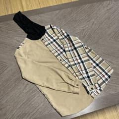 SHEIN チェック柄長袖シャツ 13-14Yのサムネイル