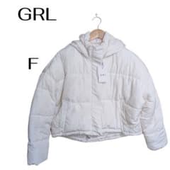 GRL 中綿フード付きショートジャケット ホワイト Fのサムネイル