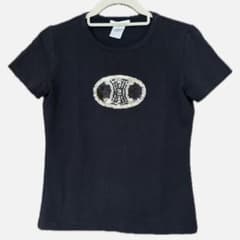 希少】 CELINE トリオンフ ロゴ スパンコール 半袖 Tシャツ Mサイズ 