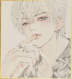 手描きイラスト ミニ色紙 オリジナル 創作男子 - 2