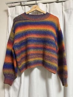 【美品】ボーダーニットセーター　秋冬のサムネイル