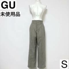 未使用 GU ブラッシュドジャージーワイドパンツ スラックス パンツ S