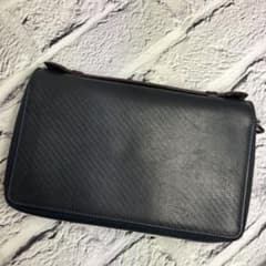 極美品✨ダンヒル シャーシ カーボン調 オーガナイザー 2層 長財布 牛革 ダンヒル✨シャーシ カーボン 2層 本革 ラウンドジップ オーガナイザー