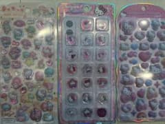 最終値下げ早い者勝ちサンリオうるちゅる、おはじきシール、コットンパフィ３点セット