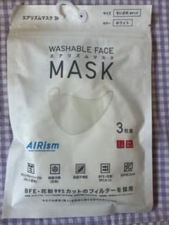 AIRism 洗えるホワイトマスク M 3枚セット - メルカリ