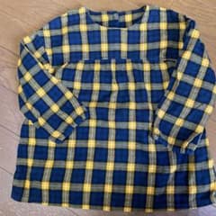 無印　チェック　ブラウス　チュニック100