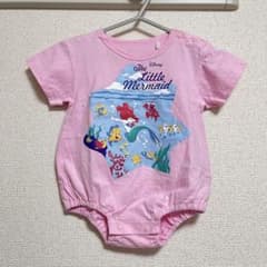면 100% Disneybaby 아리엘 반팔 롬퍼스 70cm 핑크