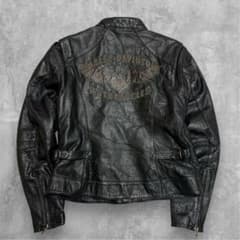 美品】ハーレーダビッドソン シングルライダースジャケット バック